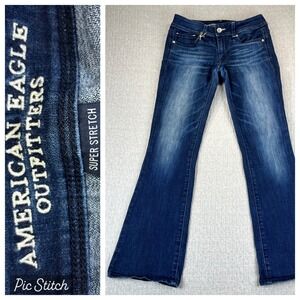 American Eagle Kick Bootcut Dress Jeans Women Size 6/28X31 1/2 stretch Whiskered